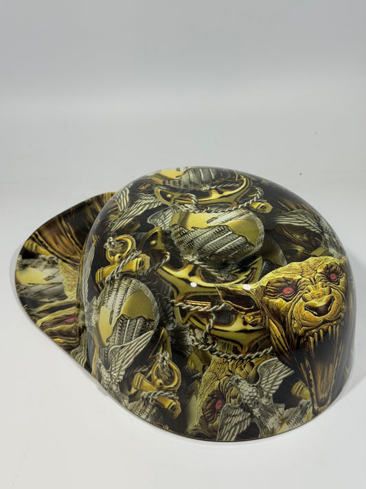 Baseball Cap Style Motorcycle Helmet DEVIL DOG MARINES SEMPER FI