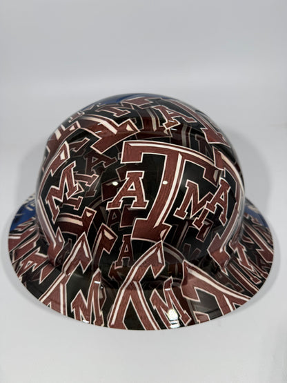 Full Brim Hard Hat Hydro Dipped DALLAS PRIDE. TEXAS A&M / DALLAS COWBOYS
