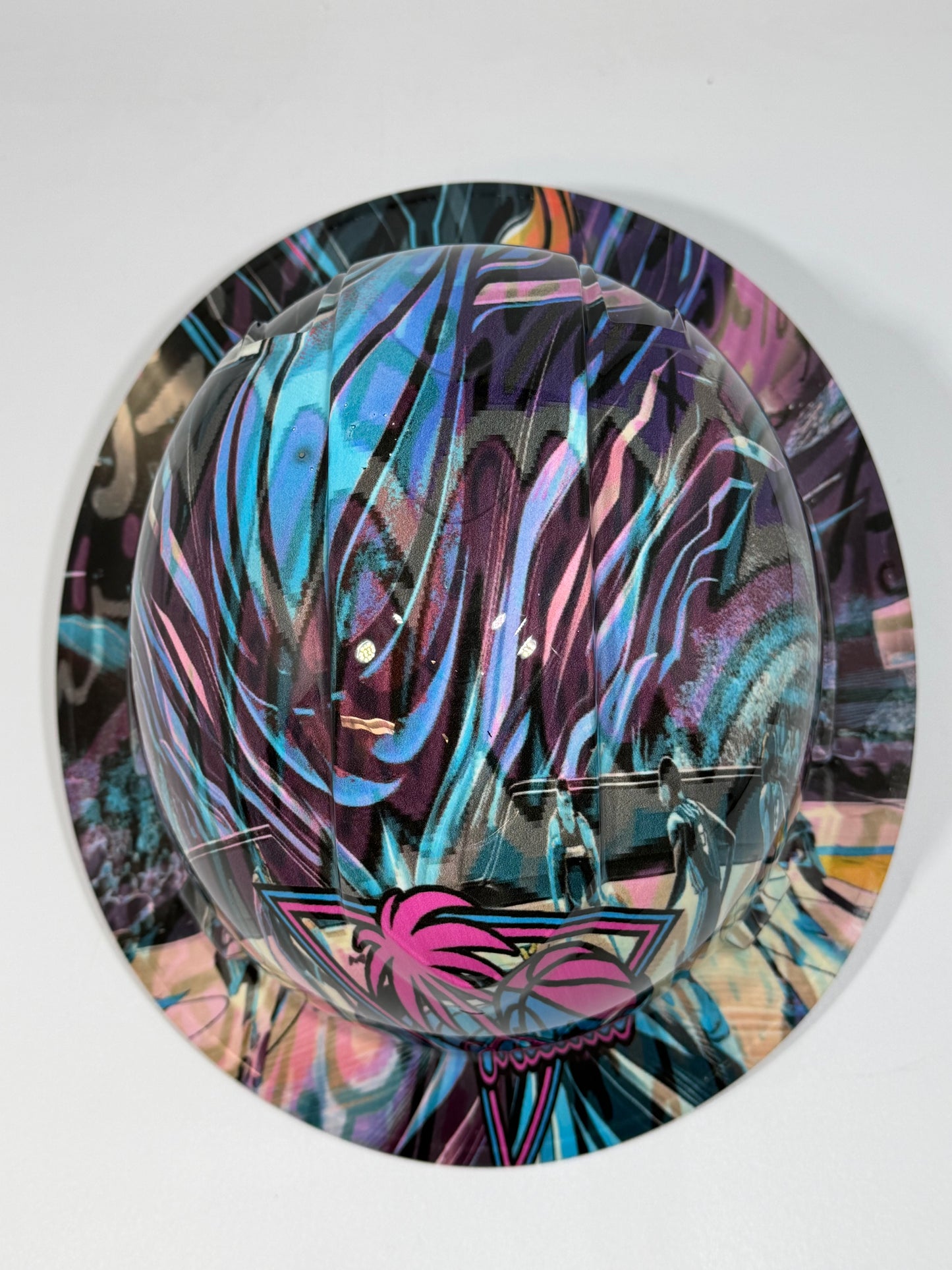 Full Brim Hard Hat Hydro Dipped MIAMI HEAT "VICE"