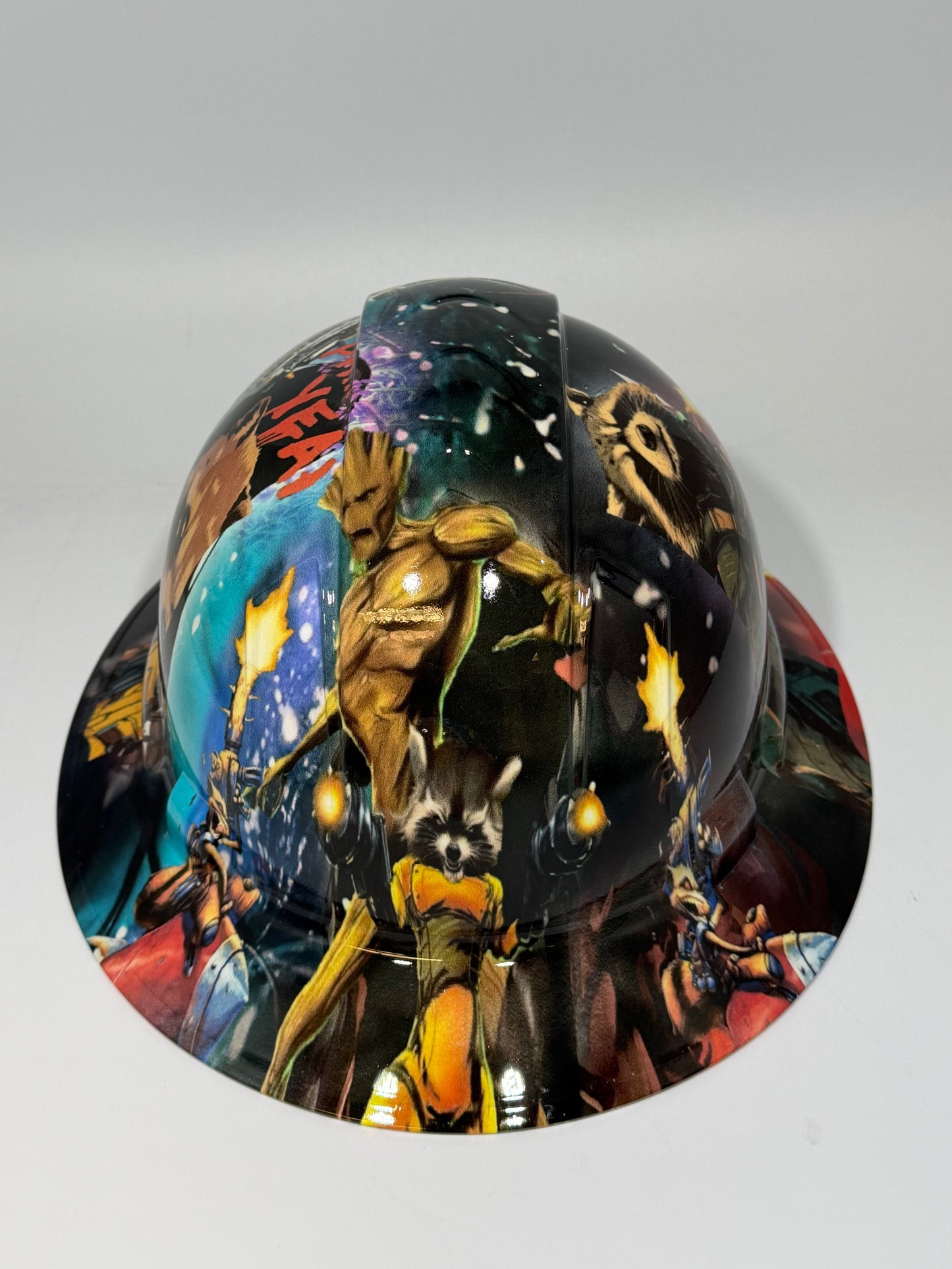 Full Brim Hard Hat Hydro Dipped ROCKET RACCOON