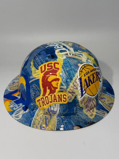 Full Brim Hard Hat Hydro Dipped LA TEAMS DODGERS TROJANS LAKERS RAMS