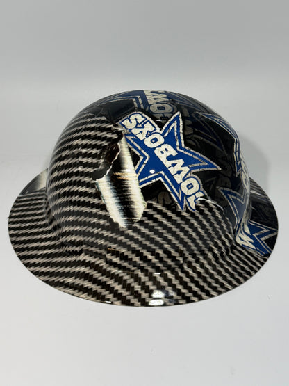 Full Brim Hard Hat Hydro Dipped COWBOYS RIP TEAR CARBON FIBER