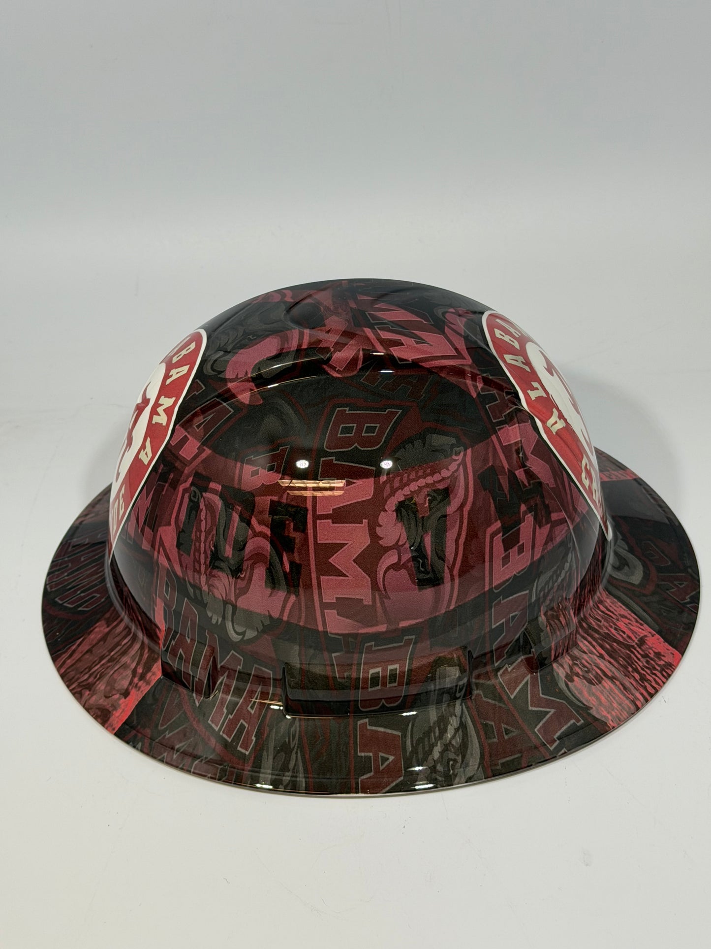Full Brim Hard Hat Hydro Dipped BAMA WITH LOGOS
