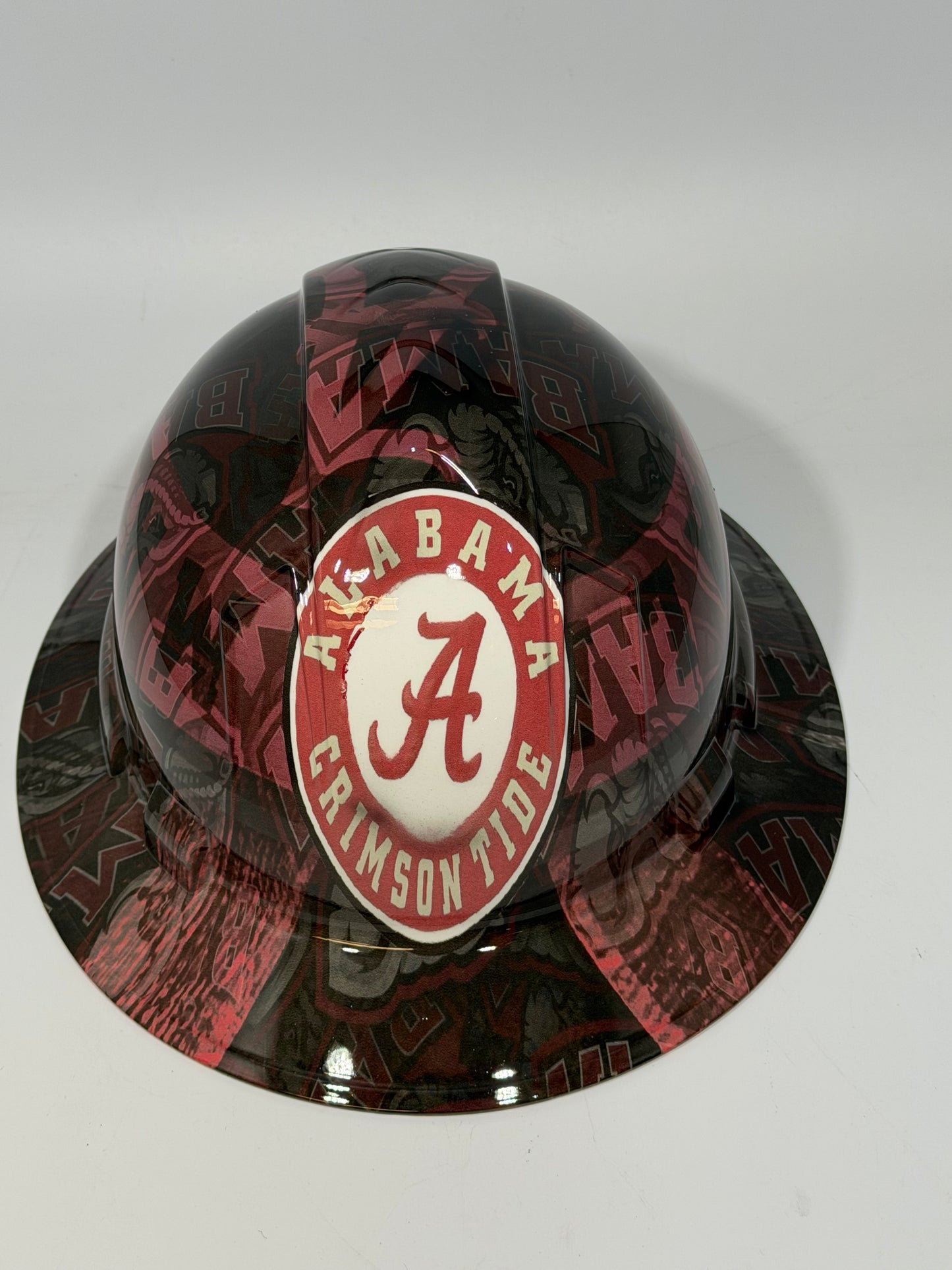 Full Brim Hard Hat Hydro Dipped BAMA WITH LOGOS