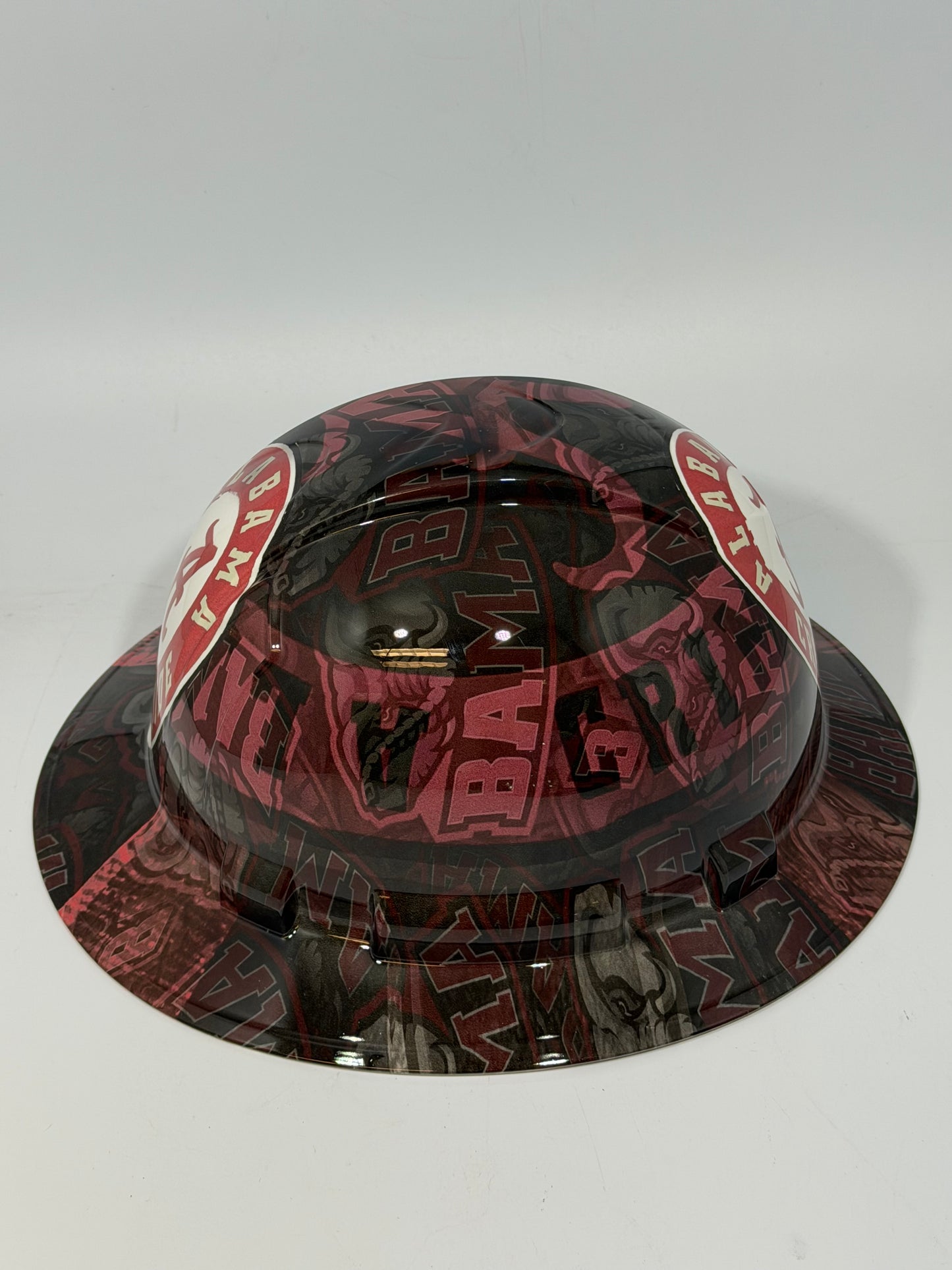 Full Brim Hard Hat Hydro Dipped BAMA WITH LOGOS