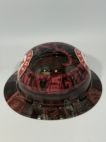 Full Brim Hard Hat Hydro Dipped BAMA WITH LOGOS