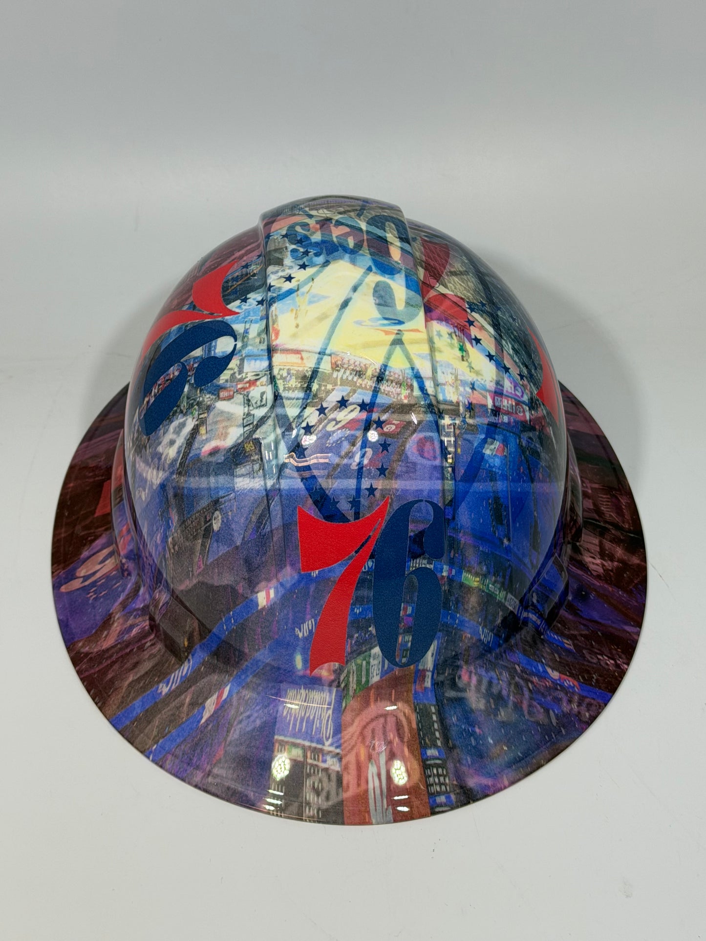 Full Brim Hard Hat Hydro Dipped 76ERS