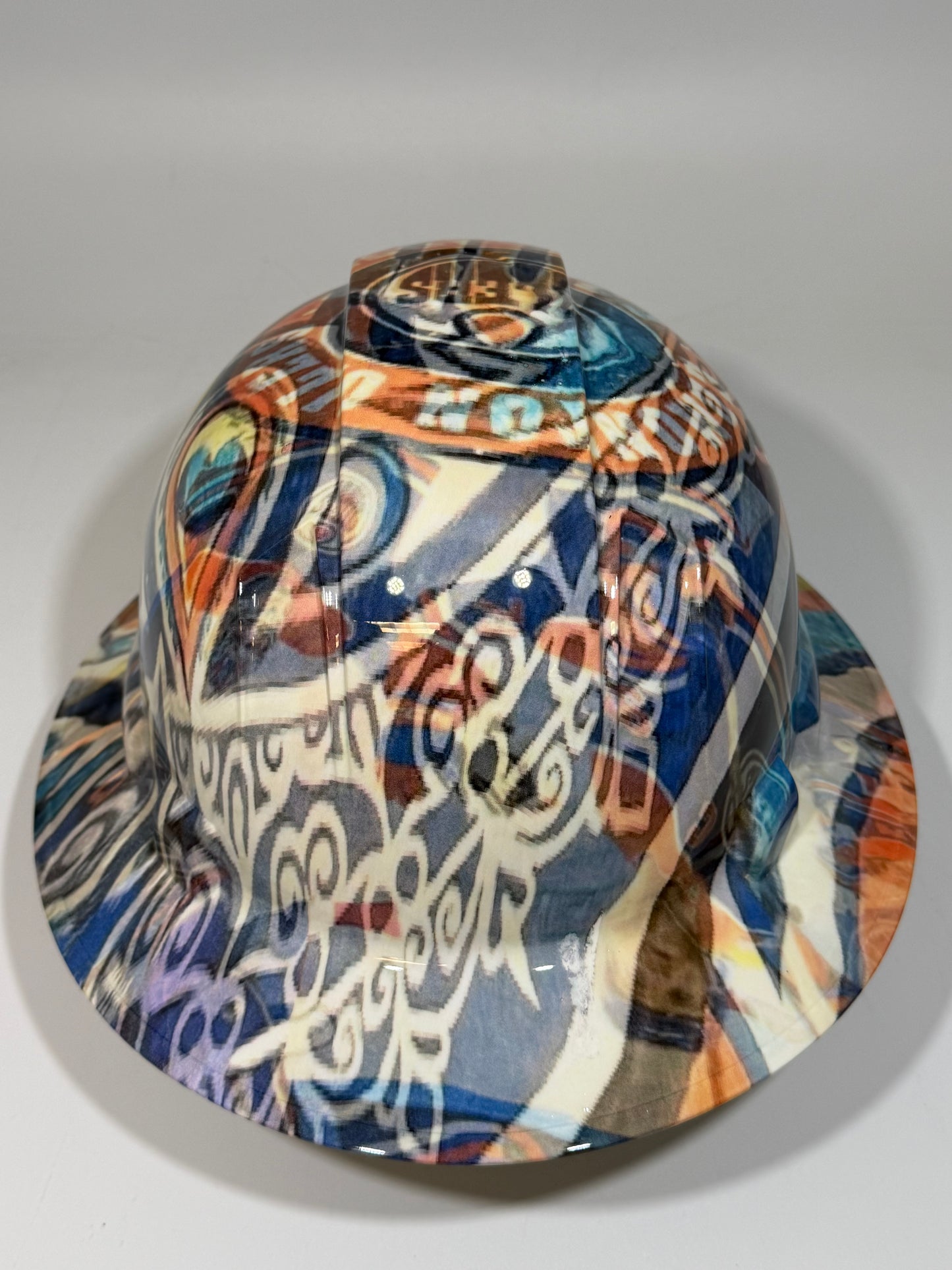Full Brim Hard Hat Hydro Dipped EDMONTON OILERS