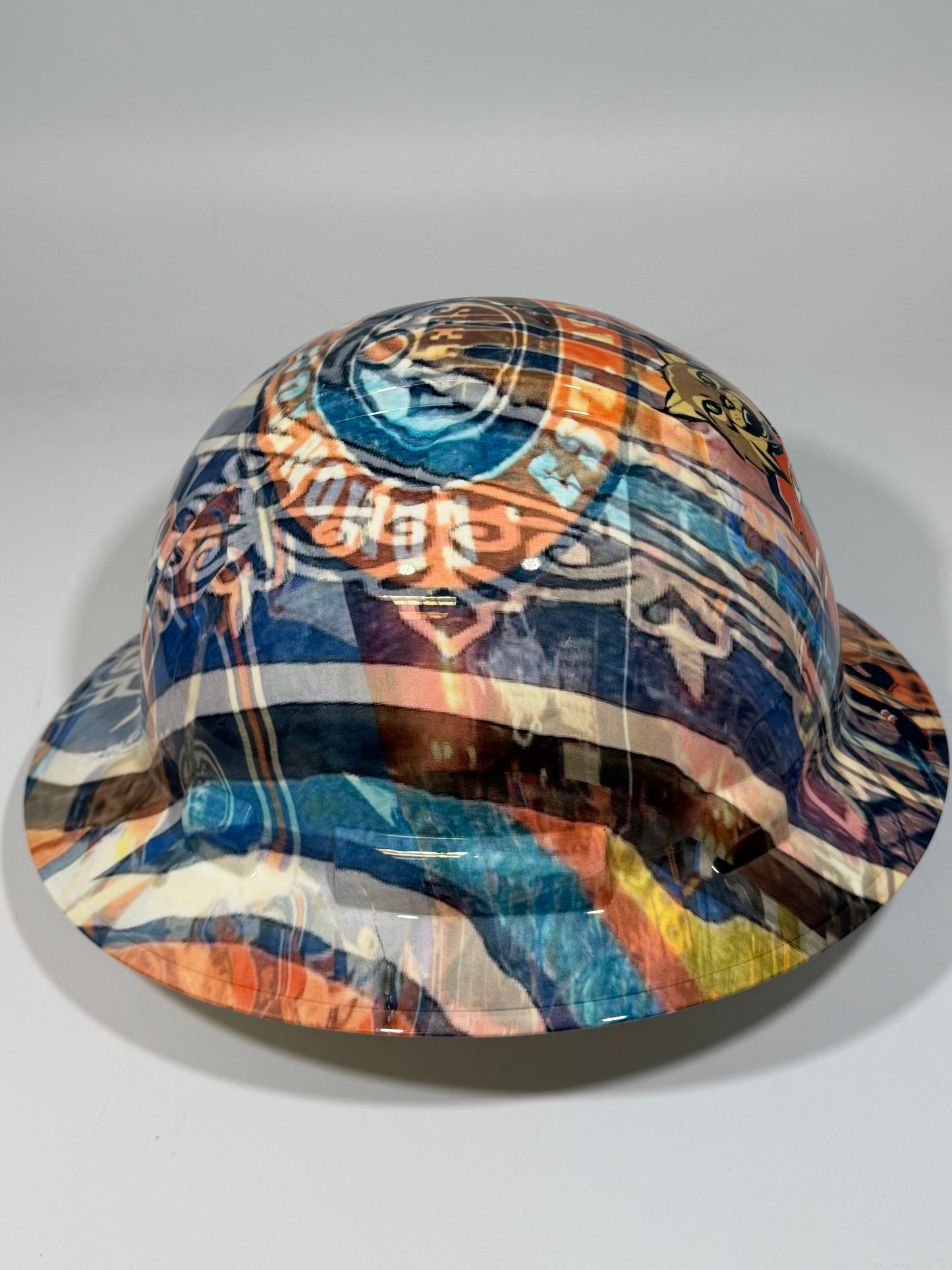 Full Brim Hard Hat Hydro Dipped EDMONTON OILERS