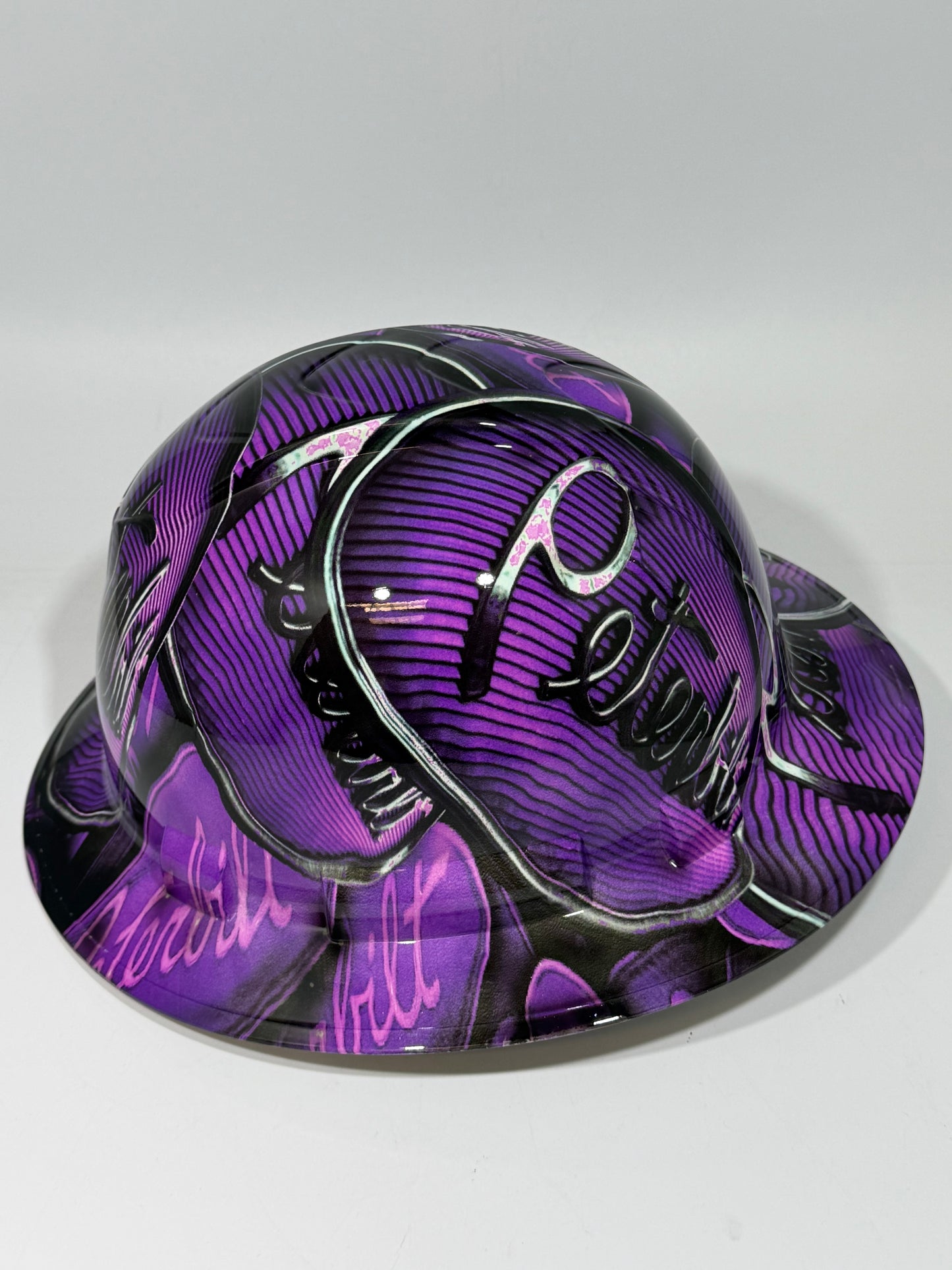 Full Brim Hard Hat Hydro Dipped PURPLE PETERBILT
