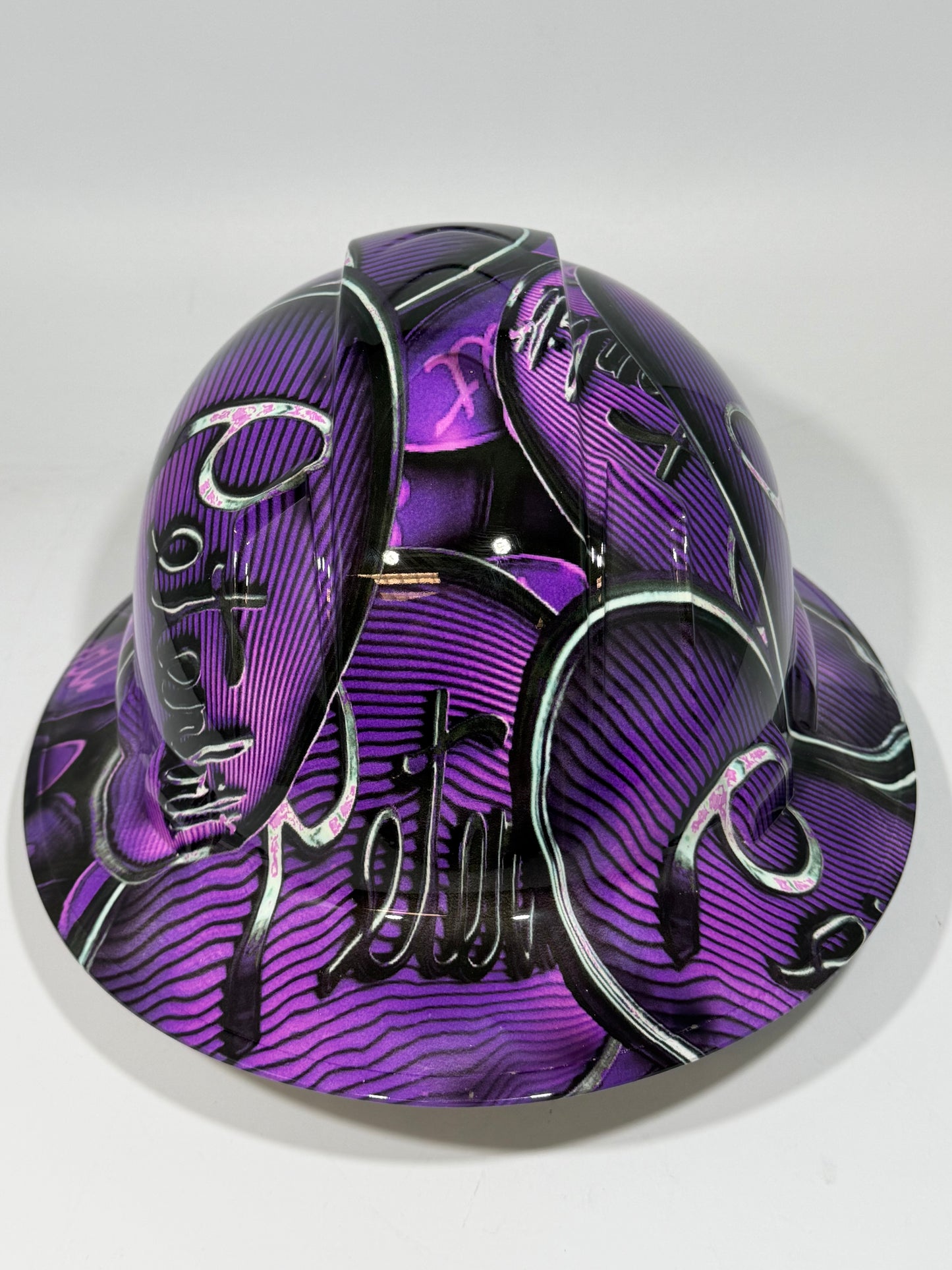 Full Brim Hard Hat Hydro Dipped PURPLE PETERBILT