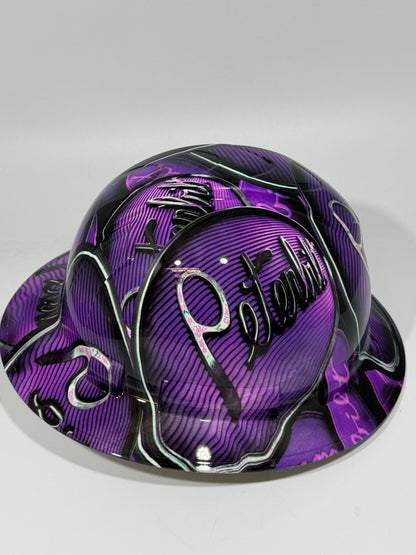 Full Brim Hard Hat Hydro Dipped PURPLE PETERBILT