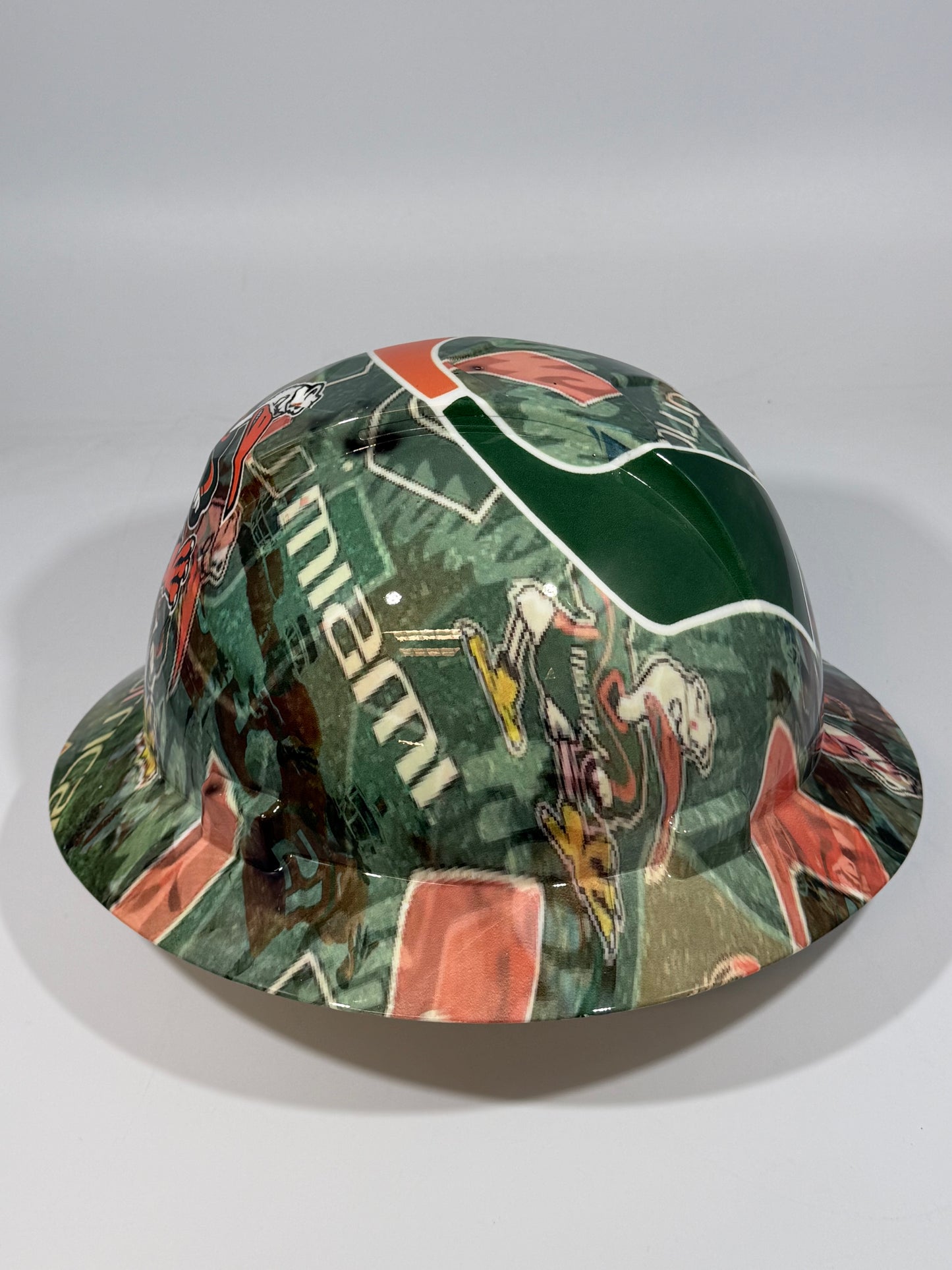 Full Brim Hard Hat Hydro Dipped UNIVERSITY OF MIAMI