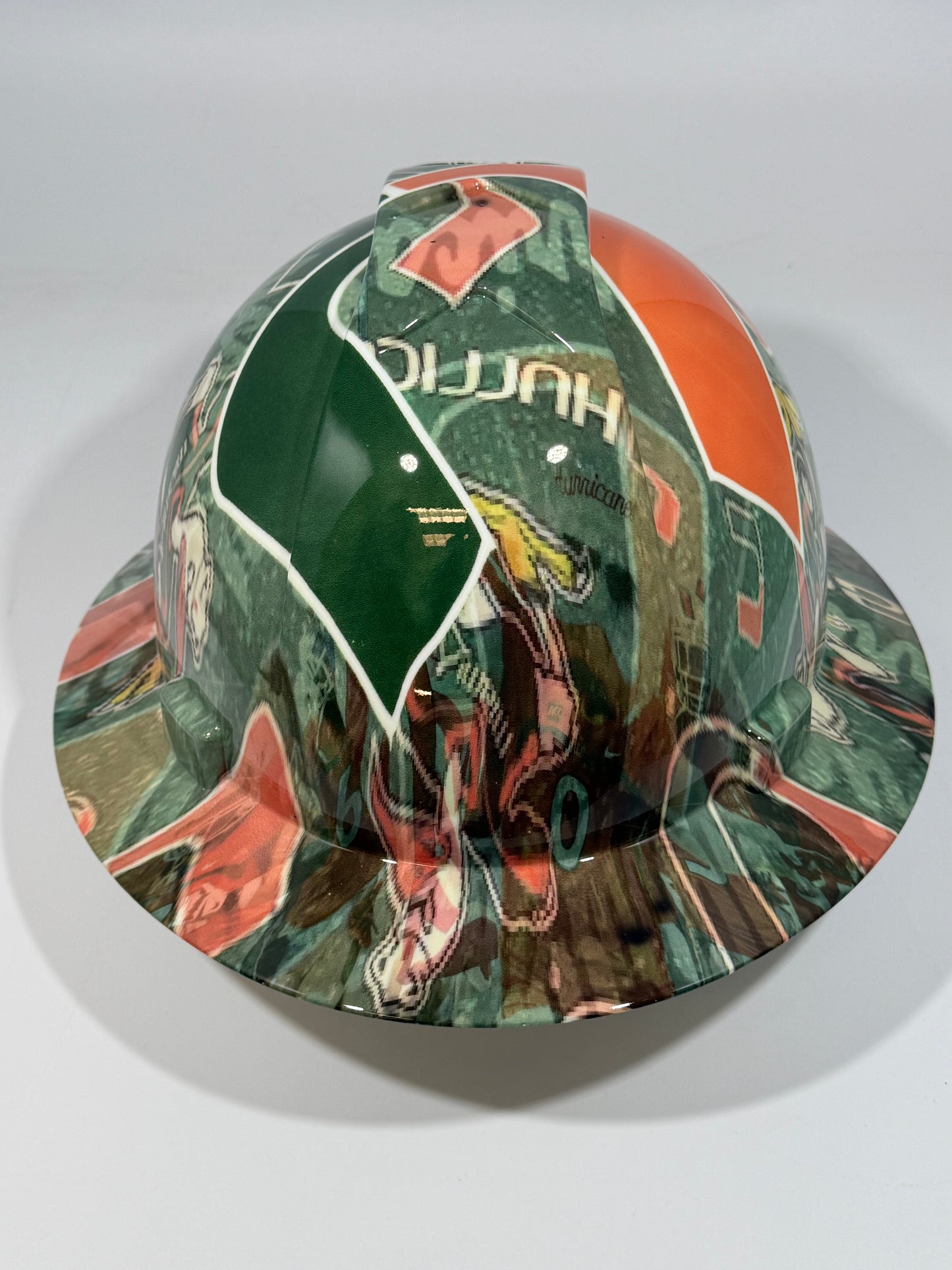Full Brim Hard Hat Hydro Dipped UNIVERSITY OF MIAMI