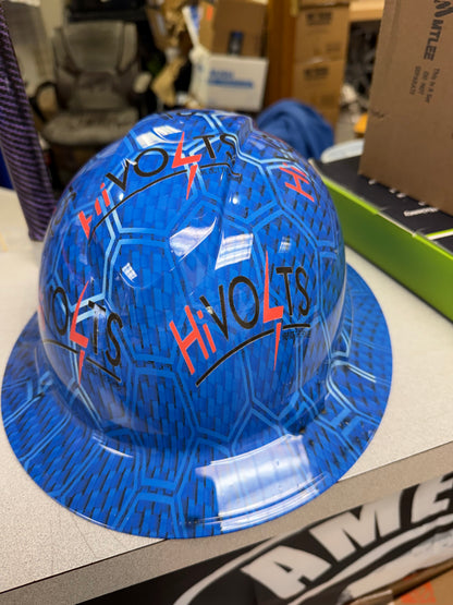 Full Brim Hard Hat Hydro Dipped HiVOLTS