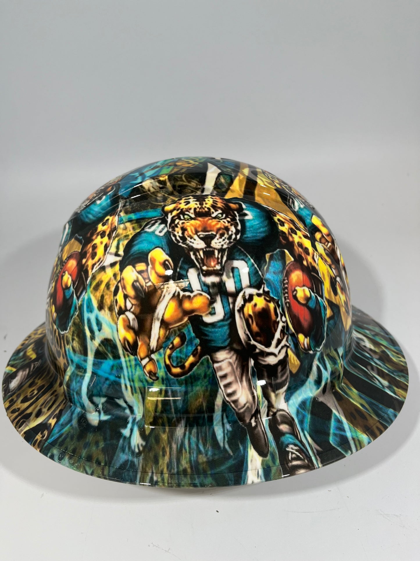 Full Brim Hard Hat Hydro Dipped JACKSONVILLE JAGUARS