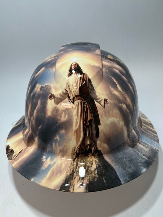 Full Brim Hard Hat Hydro Dipped Jesus The Almighty