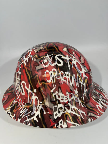 Full Brim Hard Hat Custom Hydro Dipped KANSAS CITY CHIEFS INSPIRE CHANGE