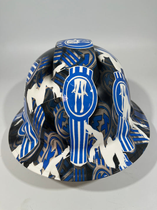 Full Brim Hard Hat Hydro Dipped KENWORTH Blue PANTY DROPPER