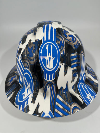 Full Brim Hard Hat Hydro Dipped KENWORTH Blue PANTY DROPPER