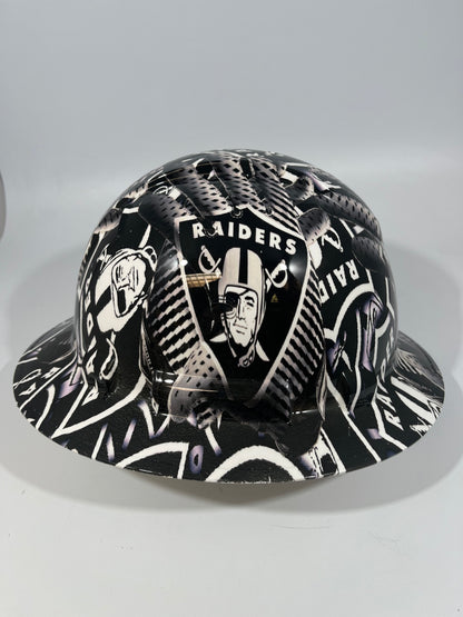 Full Brim Hard Hat Custom Hydro Dipped LAS VEGAS RAIDERS