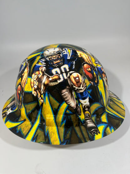 Full Brim Hard Hat Hydro Dipped LOS ANGELES CHARGERS