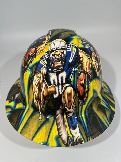 Full Brim Hard Hat Hydro Dipped LOS ANGELES CHARGERS