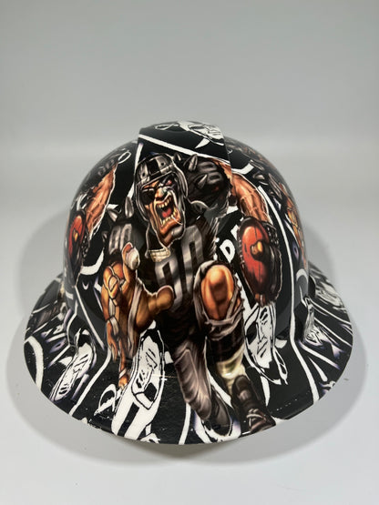 Full Brim Hard Hat Custom Hydro Dipped LAS VEGAS RAIDERS Fat Head