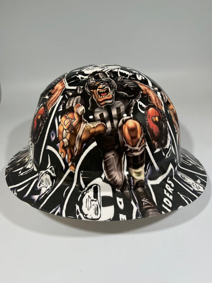 Full Brim Hard Hat Custom Hydro Dipped LAS VEGAS RAIDERS Fat Head