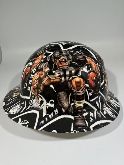 Full Brim Hard Hat Custom Hydro Dipped LAS VEGAS RAIDERS Fat Head