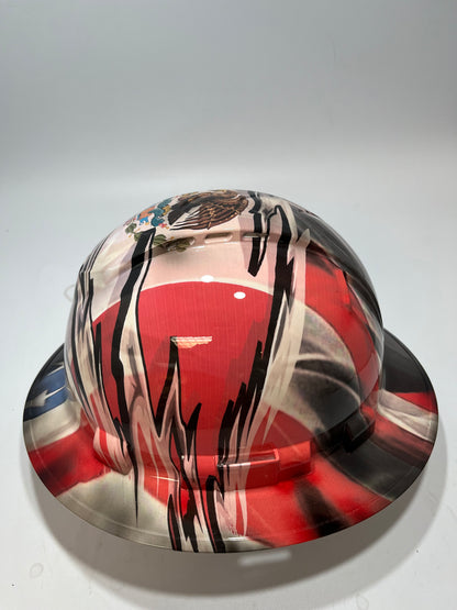 Brim Hard Hat Hydro Dipped MEXICAN AMERICAN PRIDE