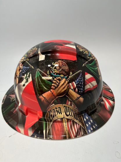 MEXICAN AMERICAN RAZA UNIDA Full Brim Hard Hat