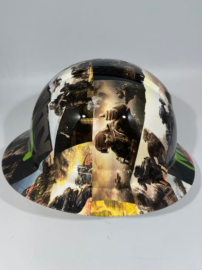Full Brim Hard Hat Custom Hydro Dipped MW3 MODERN WARFARE 3 COD STICKER BOMB