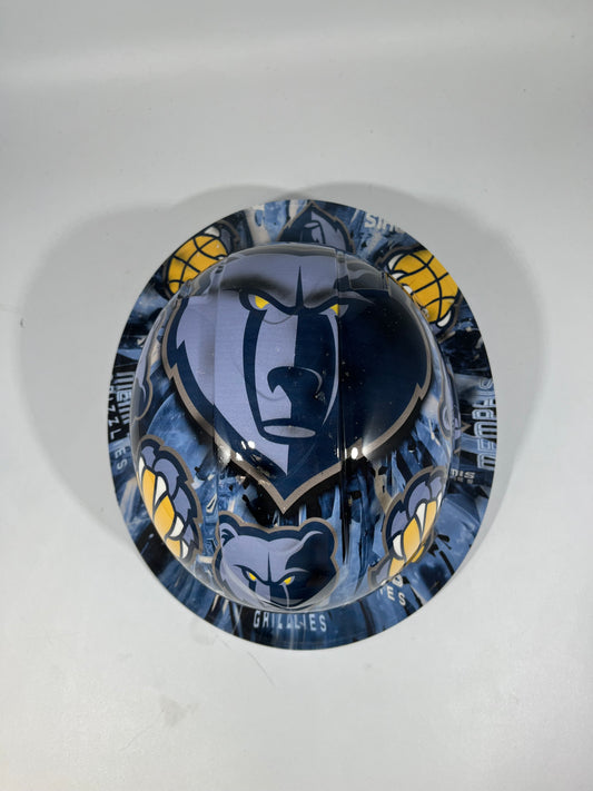 Full Brim Hard Hat Custom Hydro Dipped Memphis Grizzlies