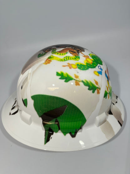 Full Brim Hard Hat Custom Hydro Dipped Mexico Flag Mexican Eagle