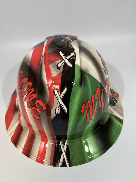 Full Brim Hard Hat Custom Hydro Dipped My Home My Blood