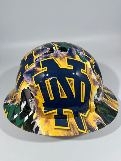 Full Brim Hard Hat Hydro Dipped ND NOTRE DAME