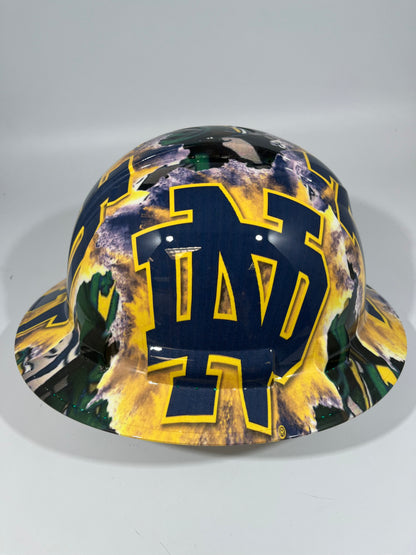 Full Brim Hard Hat Hydro Dipped ND NOTRE DAME