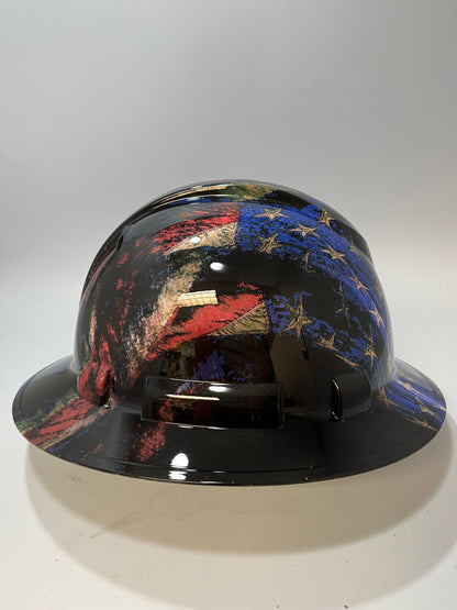 Full Brim Hard Hat Hydro Dipped New AGE GRUNGE USA FLAG