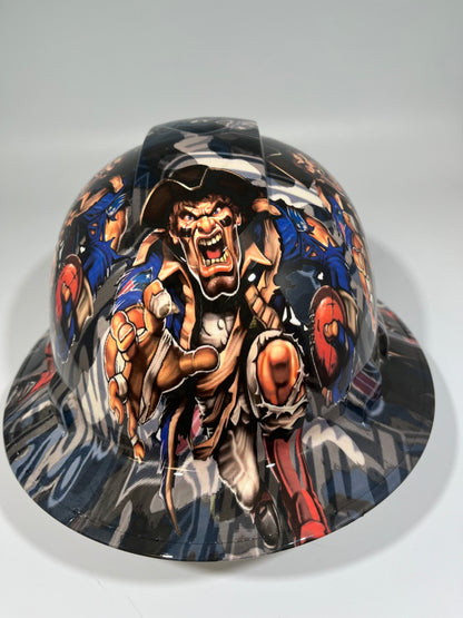 Full Brim Hard Hat Custom Hydro Dipped New England Patriots Fat Head