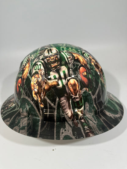 Full Brim Hard Hat Hydro Dipped NEW YORK JETS