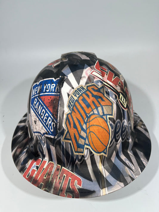 Full Brim Hard Hat Hydro Dipped New York Teams