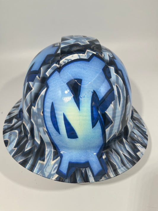 Full Brim Hard Hat Hydro Dipped North Carolina Tar Heels