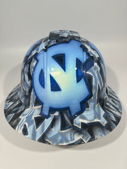 Full Brim Hard Hat Hydro Dipped North Carolina Tar Heels