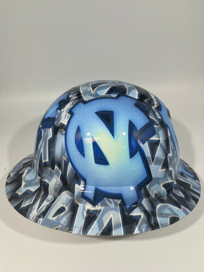 Full Brim Hard Hat Hydro Dipped North Carolina Tar Heels