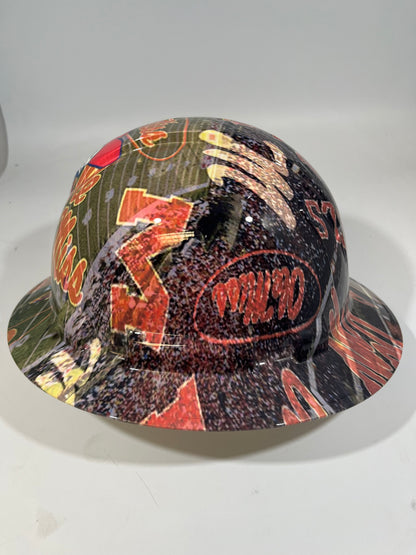 Full Brim Hard Hat Hydro Dipped OLE MISS