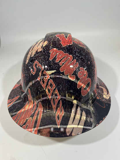 Full Brim Hard Hat Hydro Dipped OLE MISS