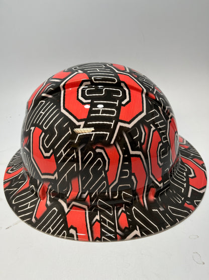 Full Brim Hard Hat Hydro Dipped OSU OHIO STATE