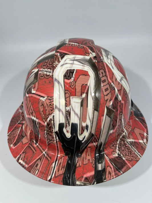 Full Brim Hard Hat Hydro Dipped Oklahoma Sooners