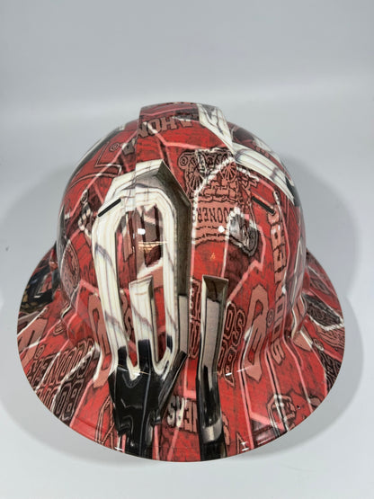 Full Brim Hard Hat Hydro Dipped Oklahoma Sooners
